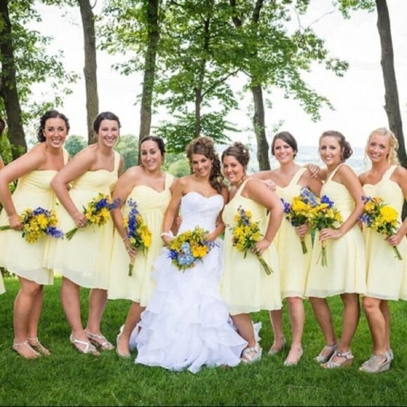 Azazie Sariah Yellow Daffodil Bridesmaid Dress One Shoulder - Picture 12 of 12